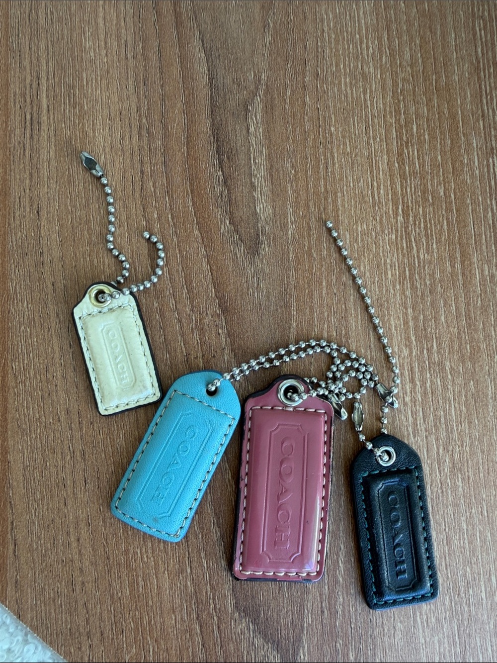 COACH Genuine Leather Hangtags Replacement Bag Charms Set of 4